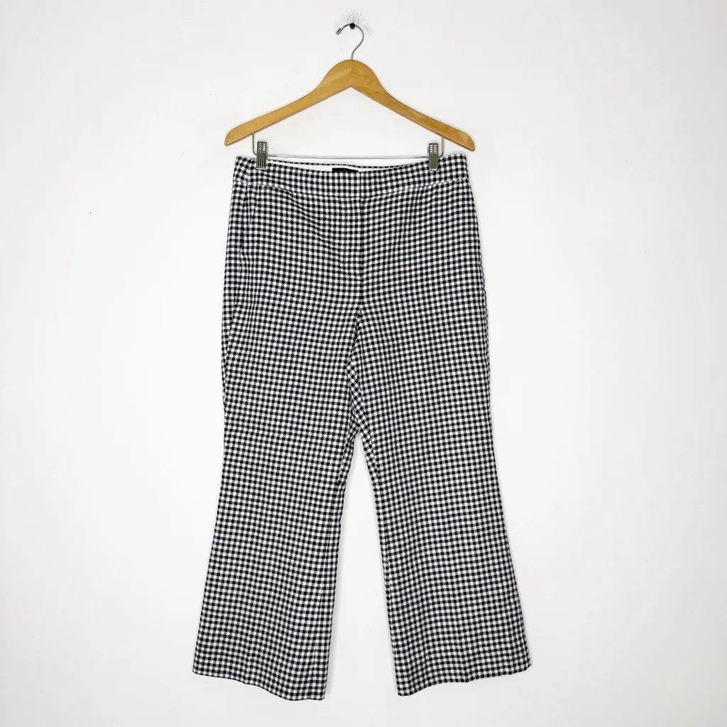 J.Crew Hayden Cropped Pants – Gingham Check Size 12 Black/White - Image 3