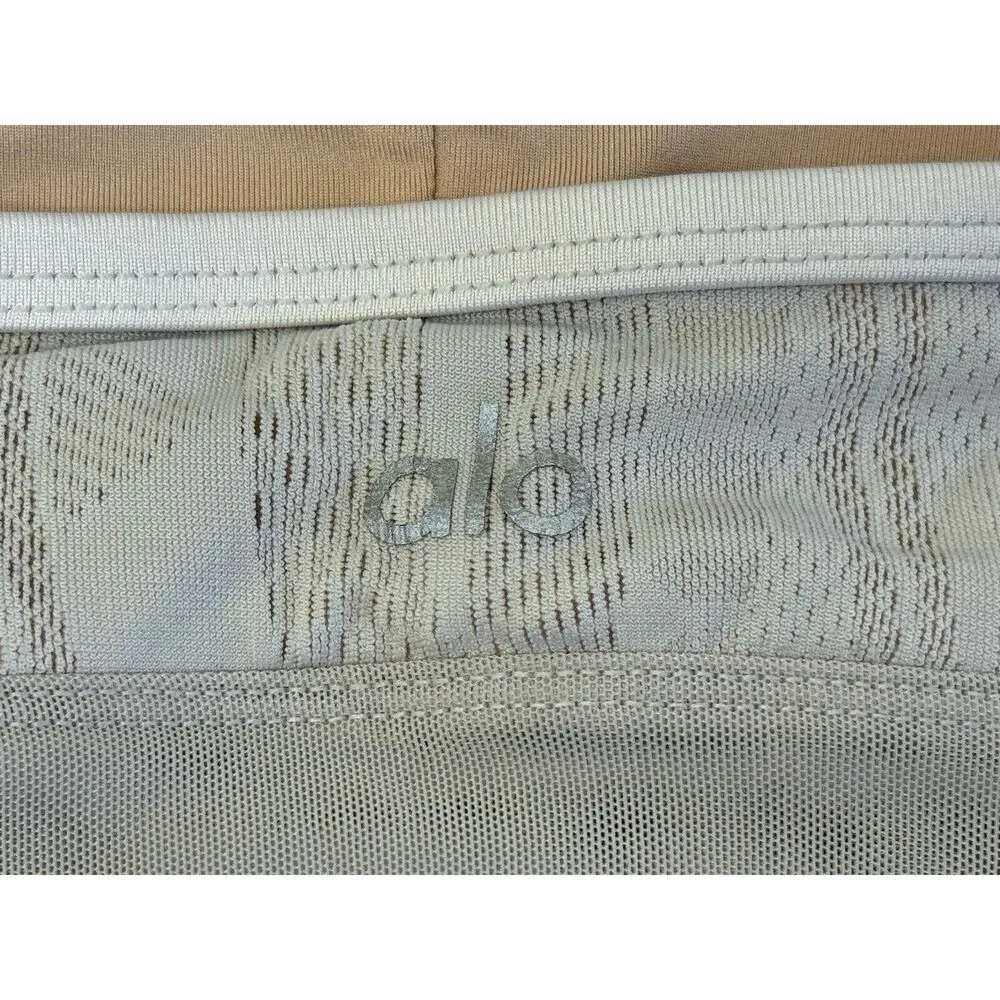 ALO Yoga Aria Lace Overlay Bra Laser Cut Adjustable Cross Back Crop Top Size XS - Image 8