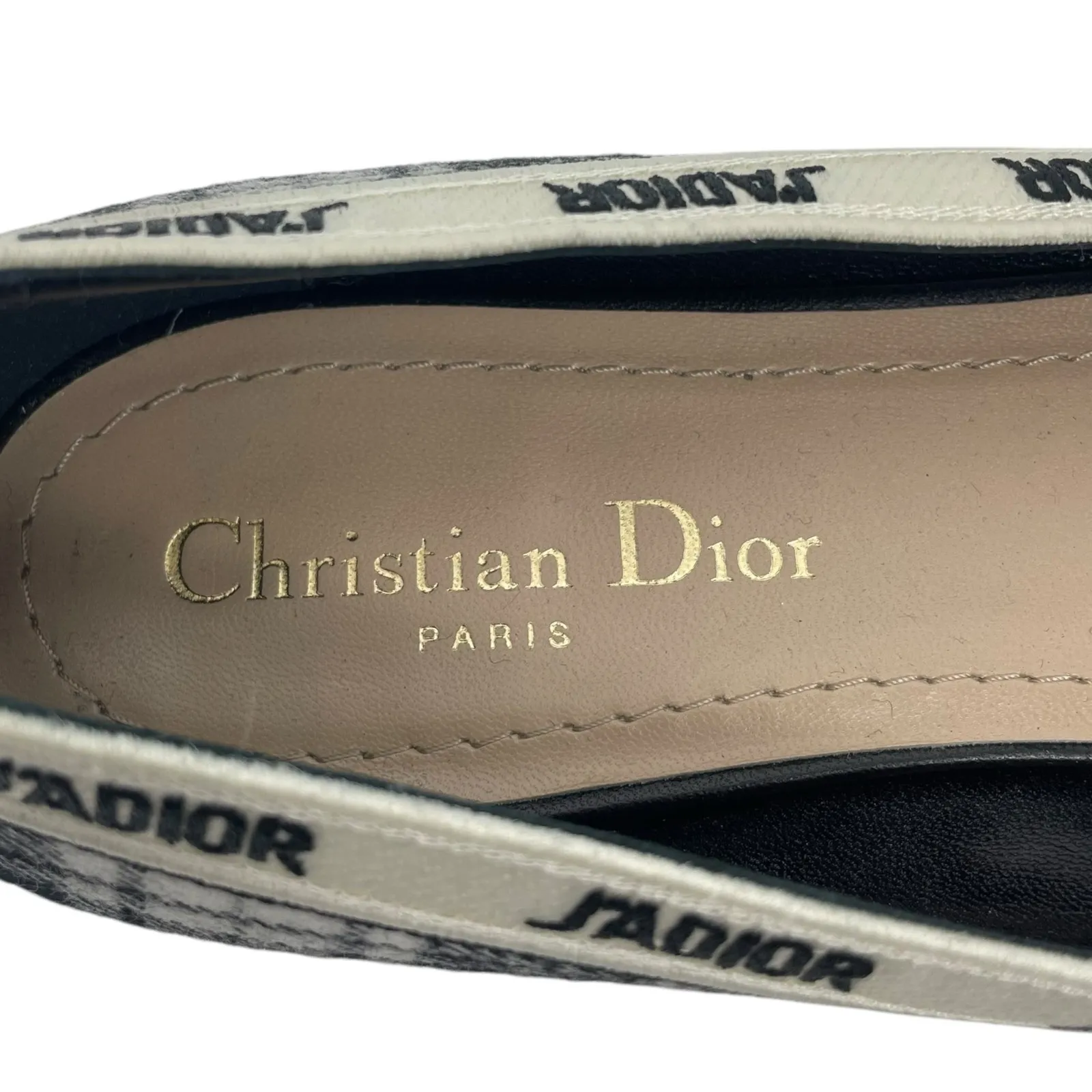 Christian Dior J'adior Embroider Tartan Print Pointed Toe Flats Size 39.5 - Image 10
