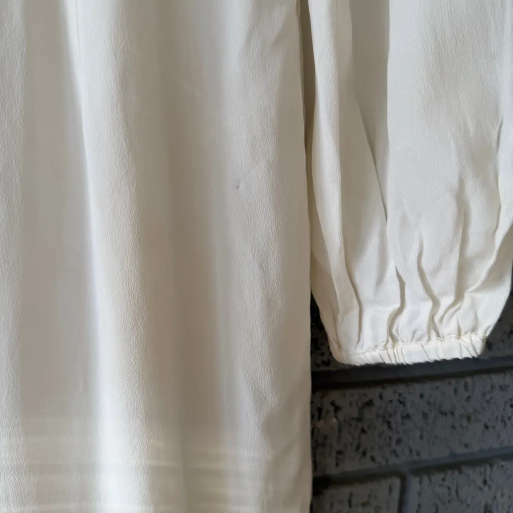 DIANE VON FURSTENBERG Agna Tie Neck Long Sleeve Silk Midi Dress Ivory Sz 6 $528 - Image 11