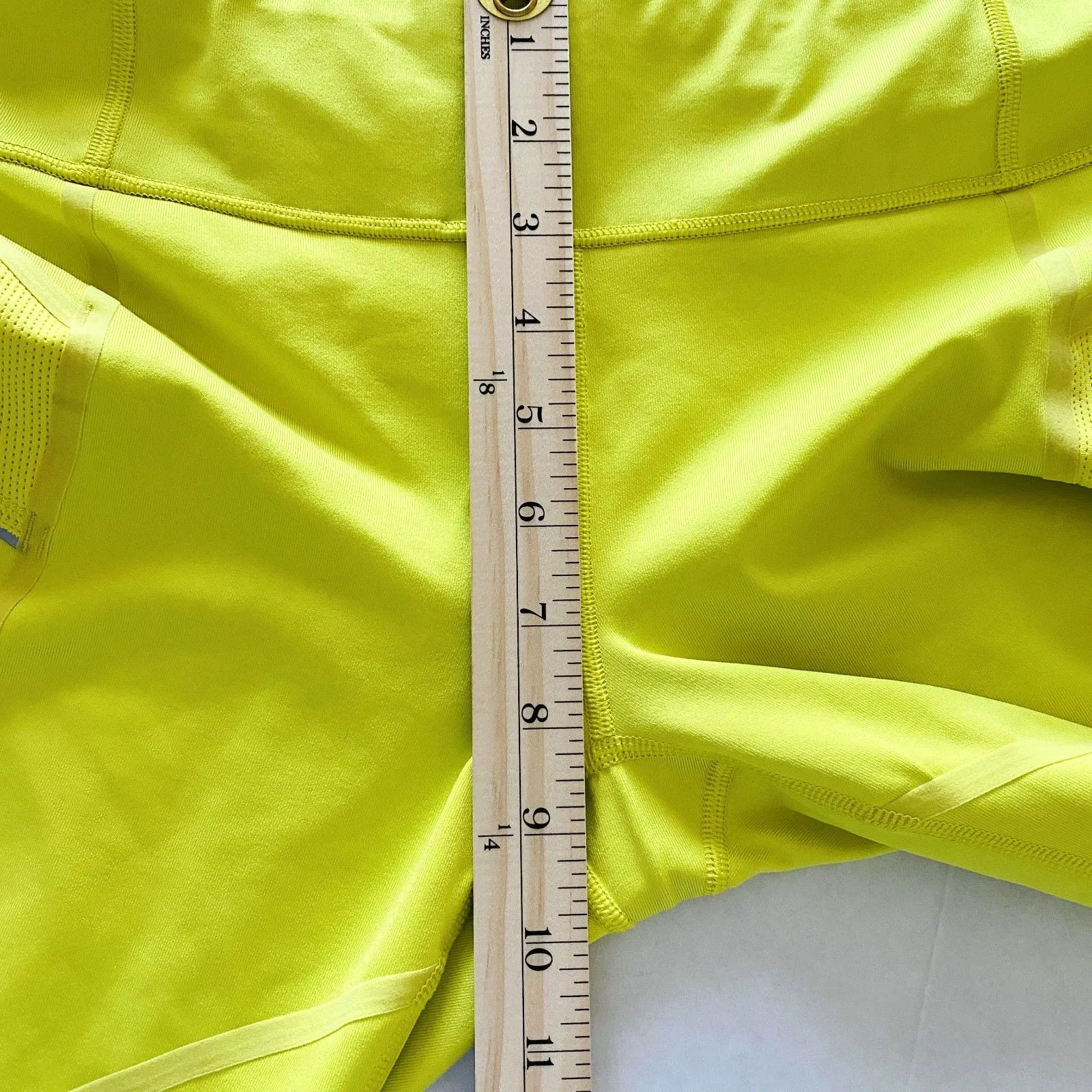 Athleta Stride Capri Leggings Aloha Yellow Back Zipper Pocket Activewear Sz M - Image 8