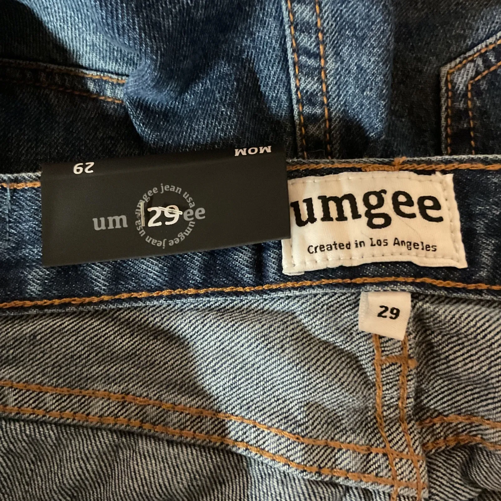 Umgee High Waist Rise Mom Fit Denim Jeans Pintuck Leg 90s Old School Size 29 NWT - Image 8