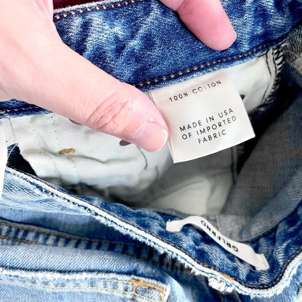 NWT GRLFRND Carla High Waist Bell Jeans Medium Blue Gonna Fly Now Button Size 24 - Image 9