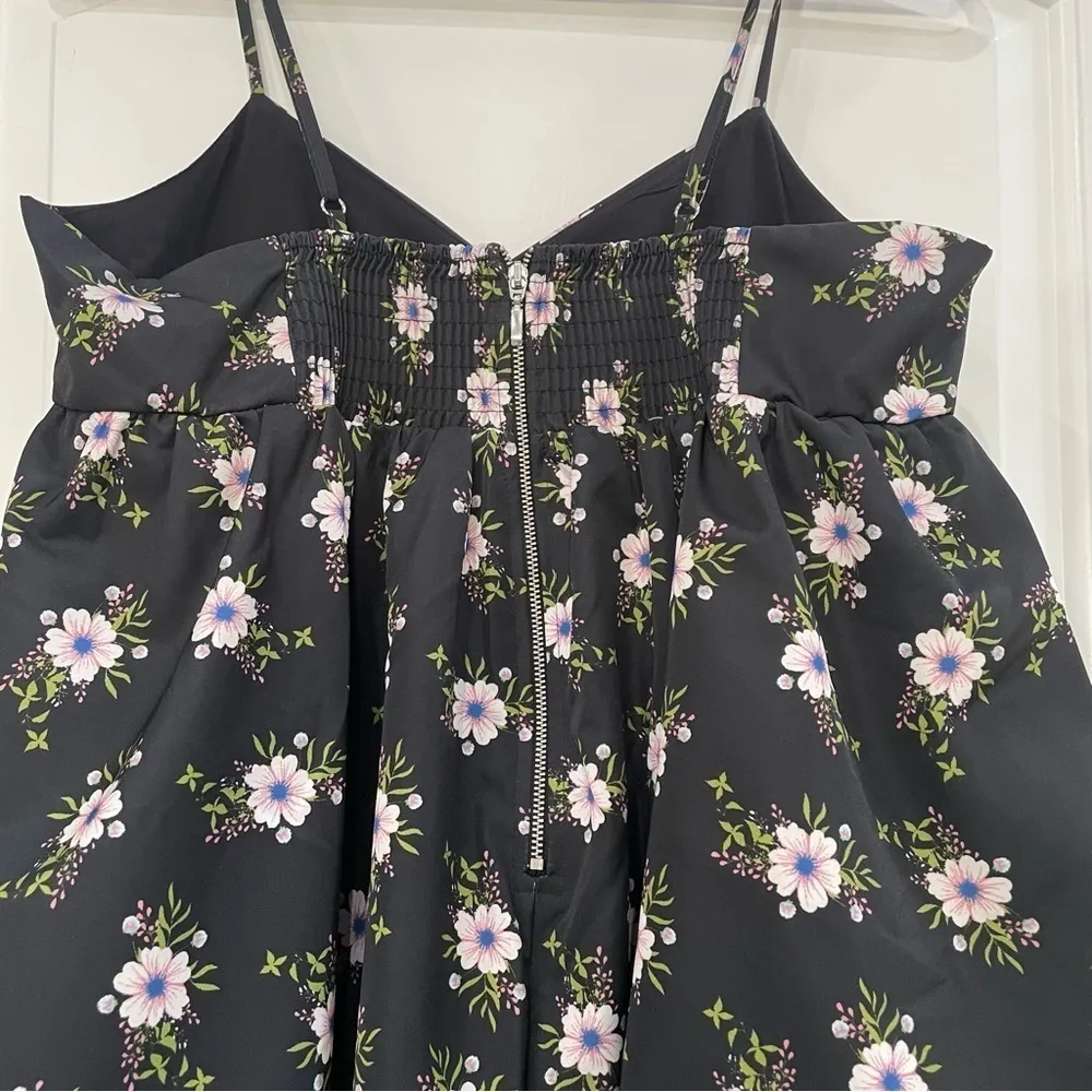 NWT Free People Black Floral Bubble Babdydoll Dress Size L - Image 7