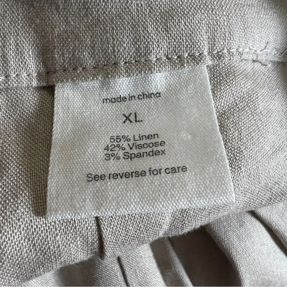 ANR Alp N Rock Britt Linen Wide Leg Pants XL Tan | Work Travel Coastal Chic - Image 8