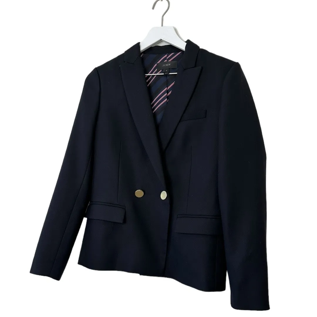 J. Crew Dover Navy Blue Italian Wool Blazer Size 4 - Image 4
