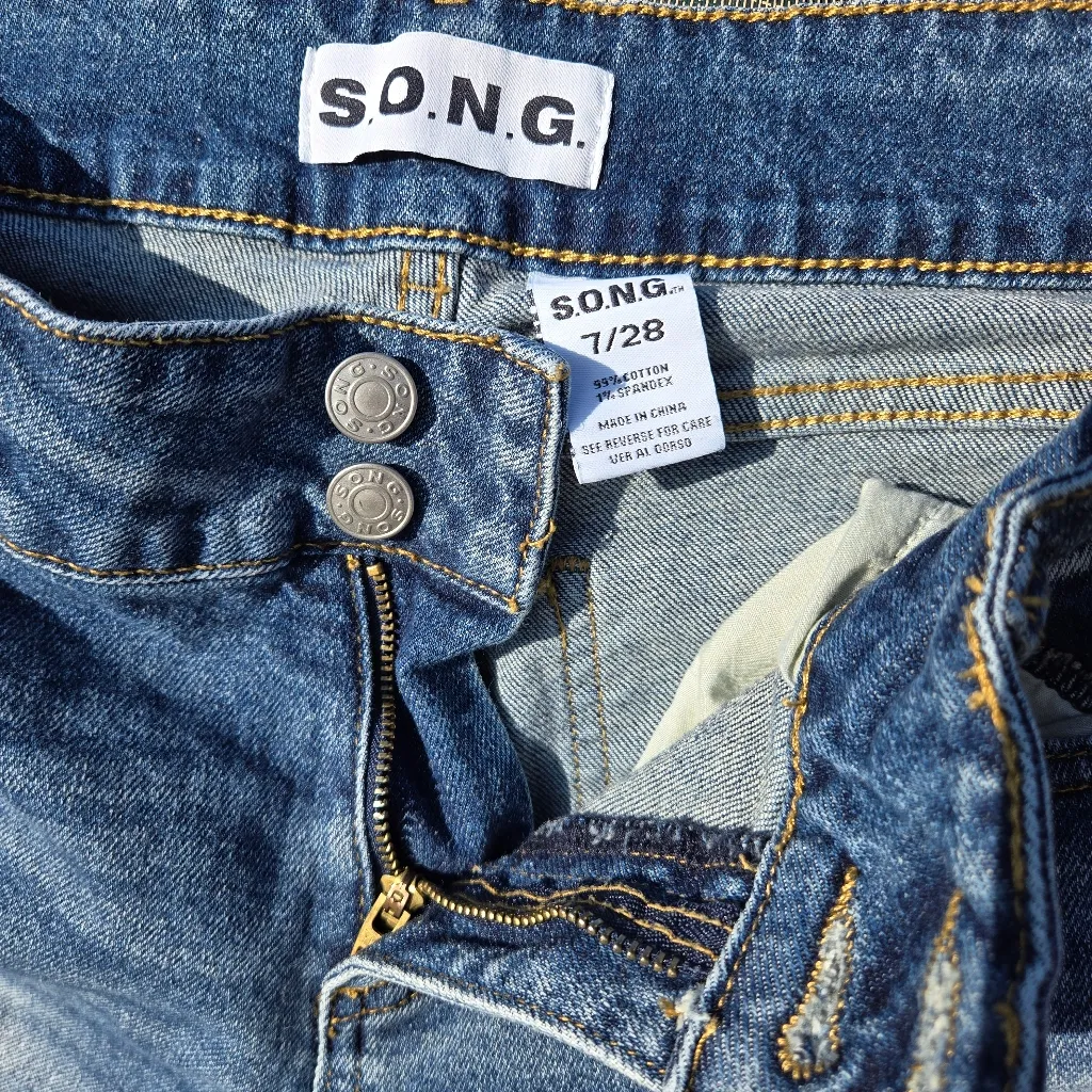 S.O.N.G. Jeans Straight Leg Size 7/28 Blue - Image 3