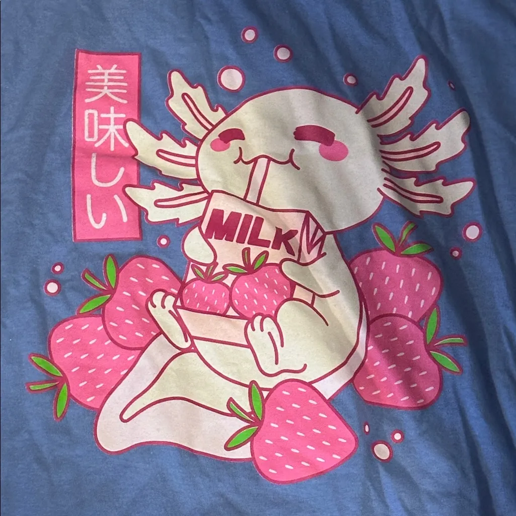 Hot Topic Periwinkle Axolotl Tee - Image 2