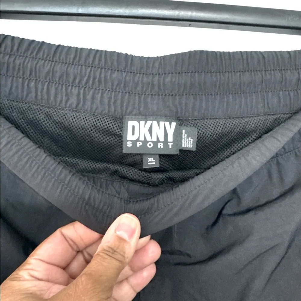 DKNY Black Track Pants with Elastic Waistband - Image 3