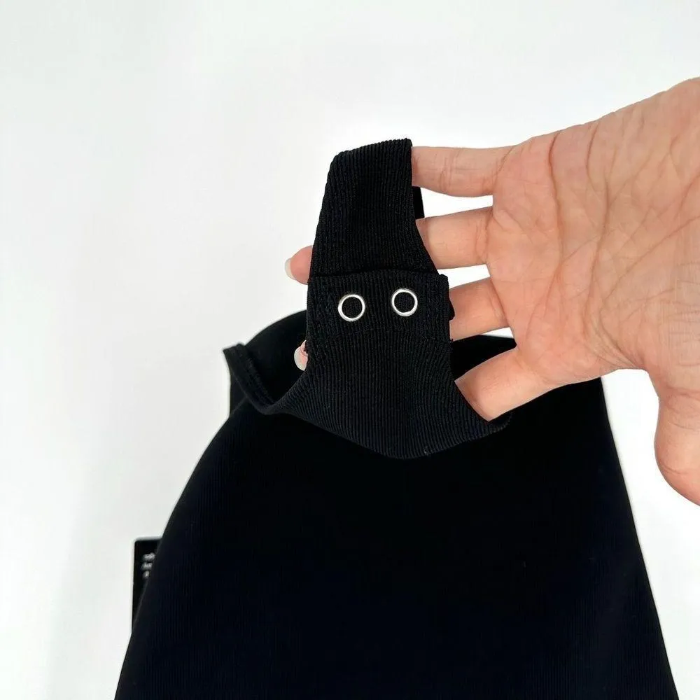 NEW Express V Wire One Piece Bodysuit Ribbed Thong Bottom Black Women's XS - Image 4