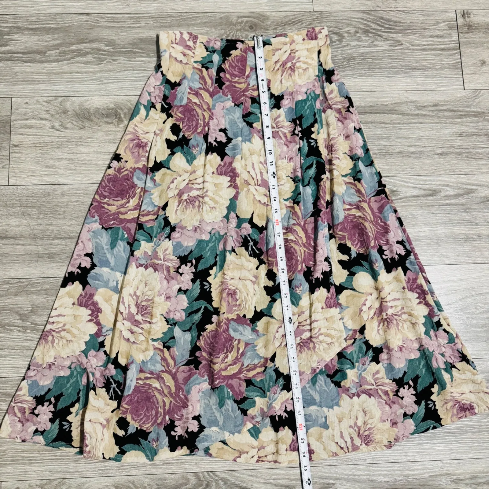 COMPONIX Vintage Floral Maxi Skirt Wrap Style Boho Cottagecore M Made in USA Purple Size 10 - Image 15