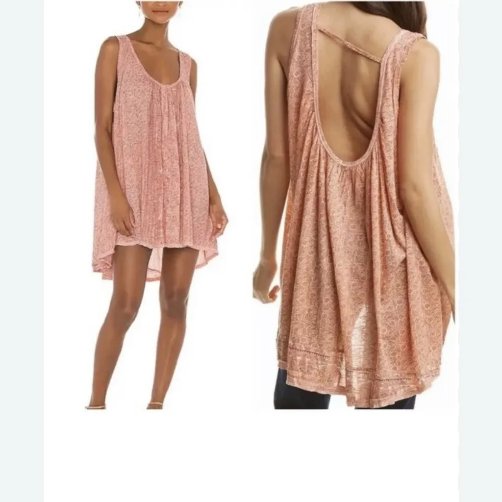 Free People Women‘tunic 

Orange Floral... Flowy Pink Sleeveless Dress - Image 3