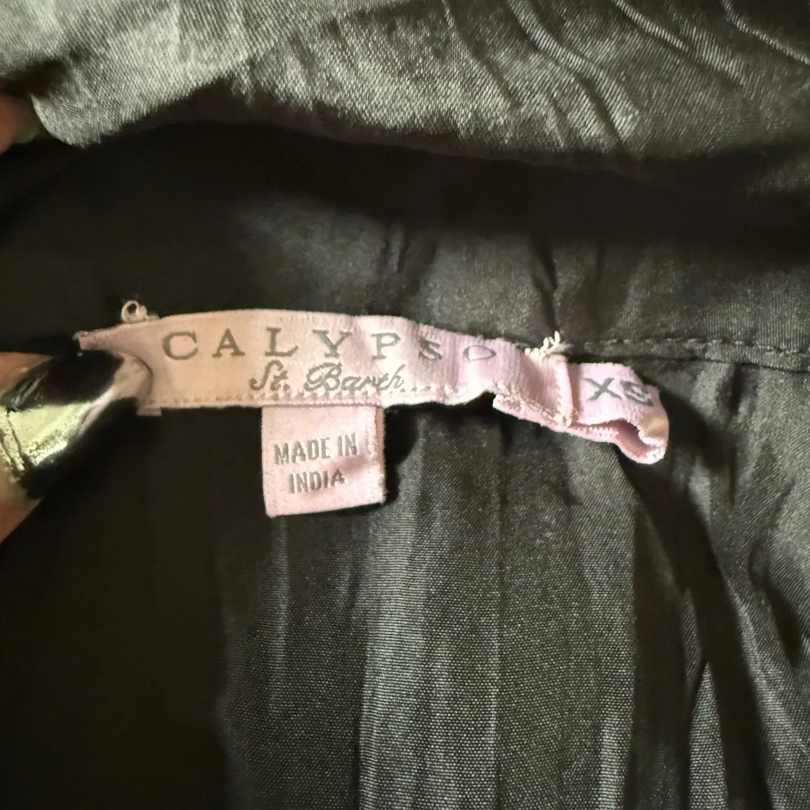 CALYPSO ST. BARTH | Black Silk Shawl Collar Cap Sleeve Wrap Dress | Extra Small - Image 5