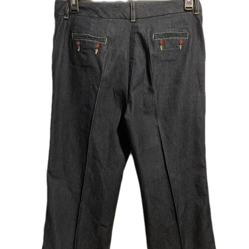 Larry Levine SPT Stretch Dark Wash Wide Leg Pant with Eclectic Details! - Image 8