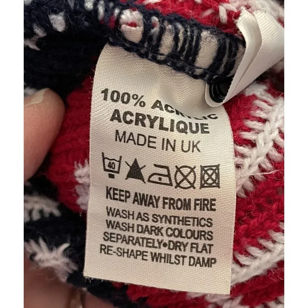 N.C.‎ Collection Ugly Merry Christmas Holiday Sweater Santa Reindeer Medium Knit Red - Image 7