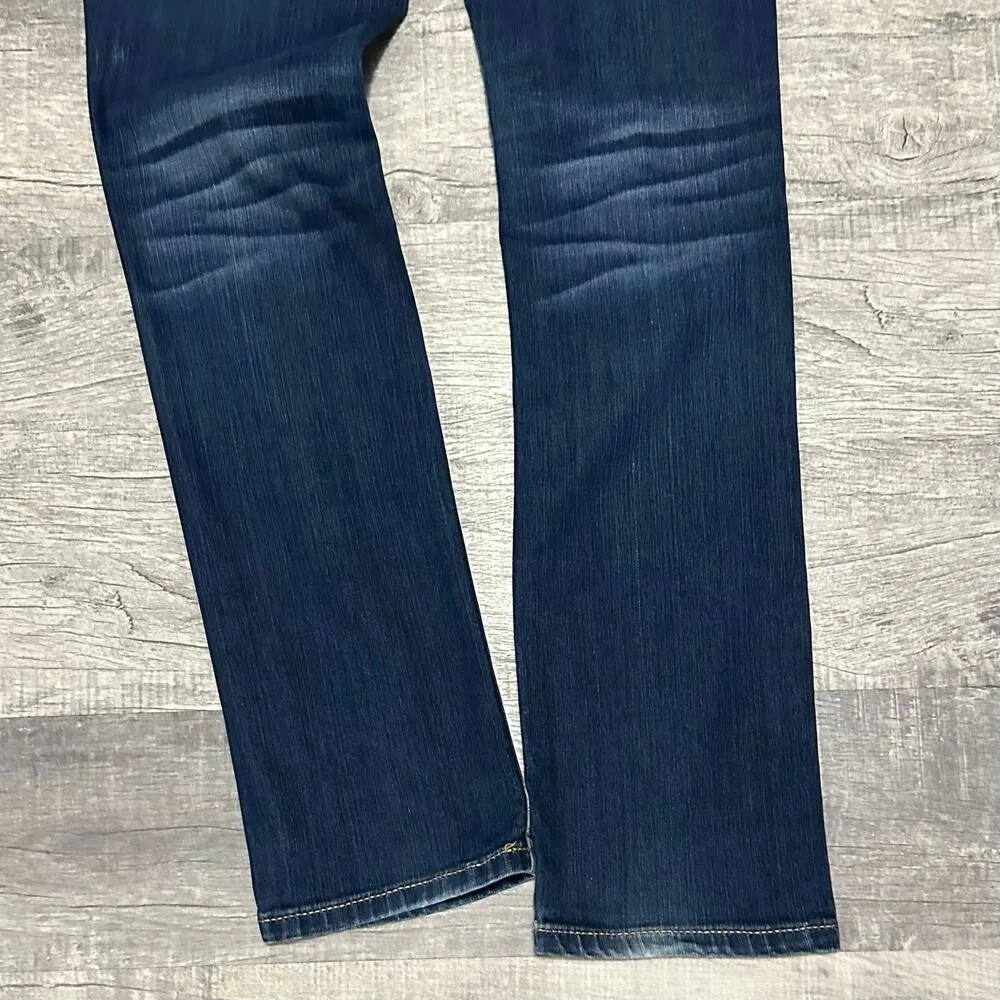 Peoples Liberation Bootcut Jeans Womens 3/4 (30X32) Low Rise Star Flap Pocket Blue - Image 7