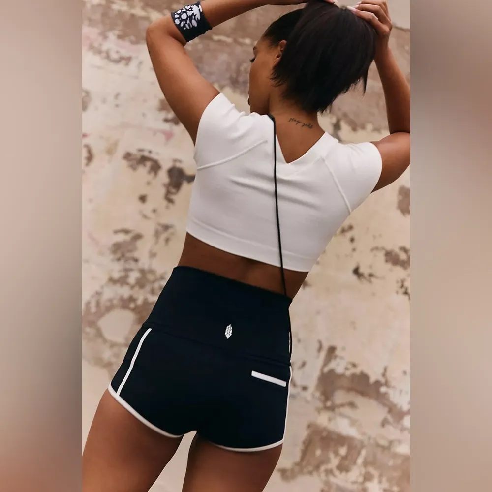 NWT Free People Movement Island Time Shorts In Black White Combo - Image 4