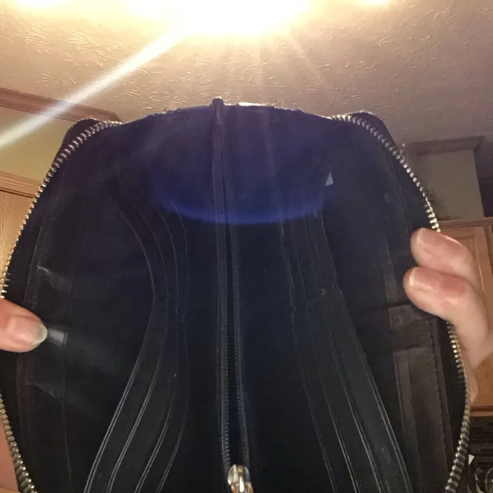 COACH SV/ SMOKE BLACK LEATHER SIGNATURE ACC ZIP WALLET - Image 14