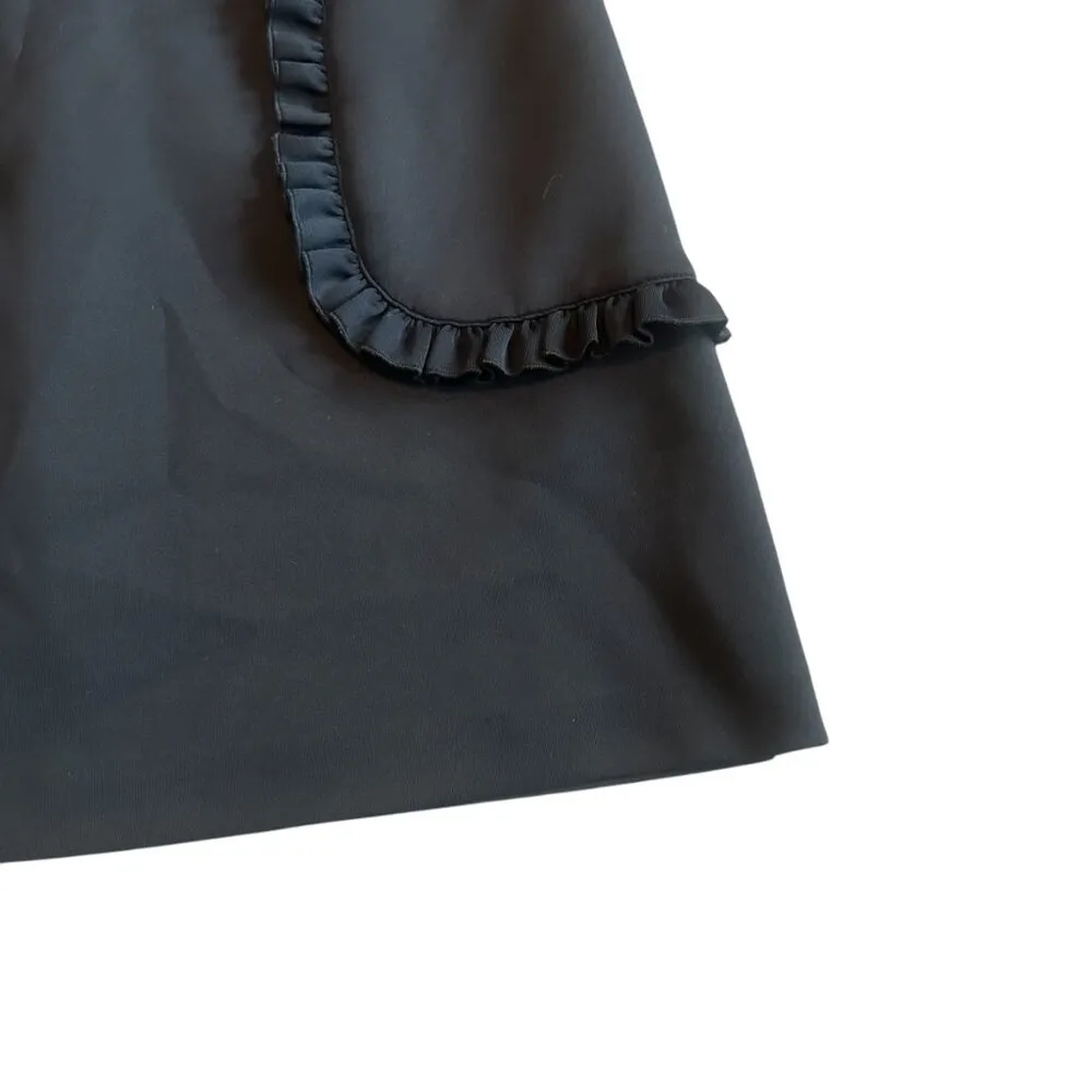 Betsey Johnson Black Shift Dress Daisy Buttons Mod Shift Fit Stretch Size 4 - Image 6