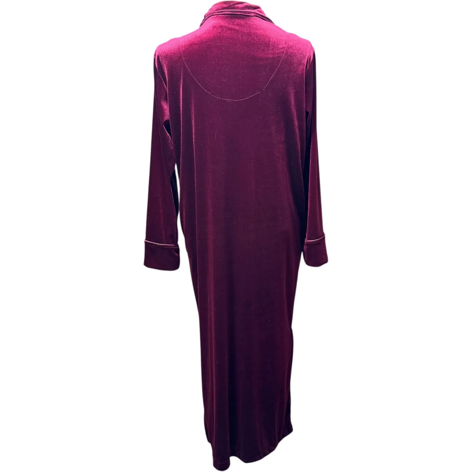 Lauren Ralph Lauren Long Velour Robe Full Zip Burgundy Small - Image 5