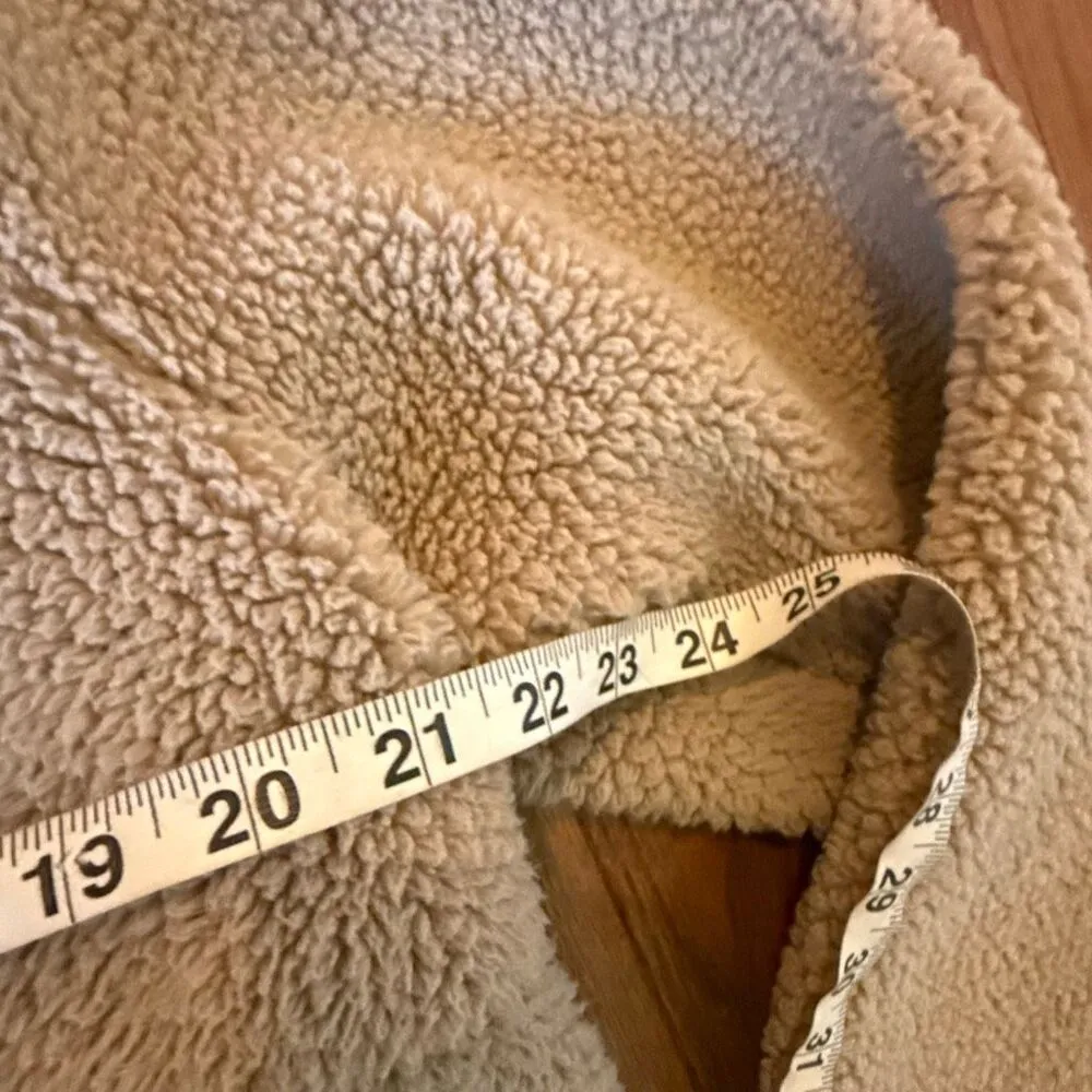 Lou & Grey Loft tan Sherpa oversized pullover fleece large - Image 9