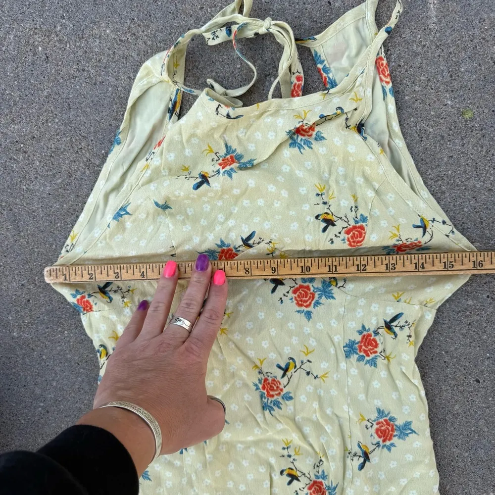 Urban Outfitters Mabel Floral Sleeveless High Neck Mini Dress Keyhole Back US 2 - Image 9