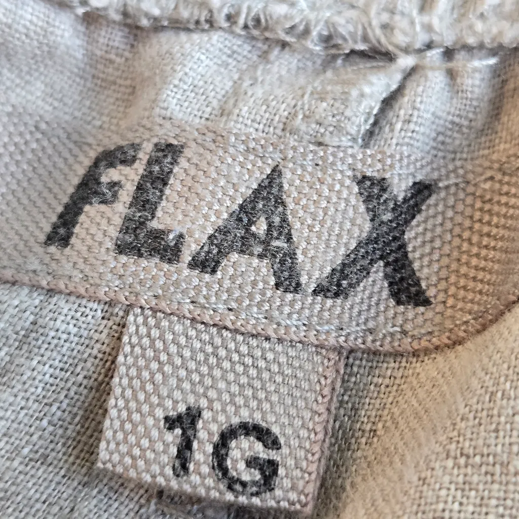 Flax Linen Crop Pull on Pants Size 1X Lagenlook boho - Image 3