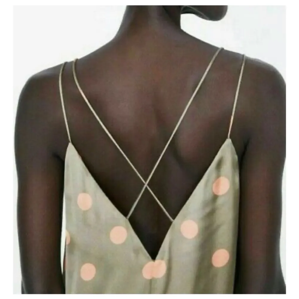 Zara Wide Leg Polka Dot Satin Jumpsuit - Image 2