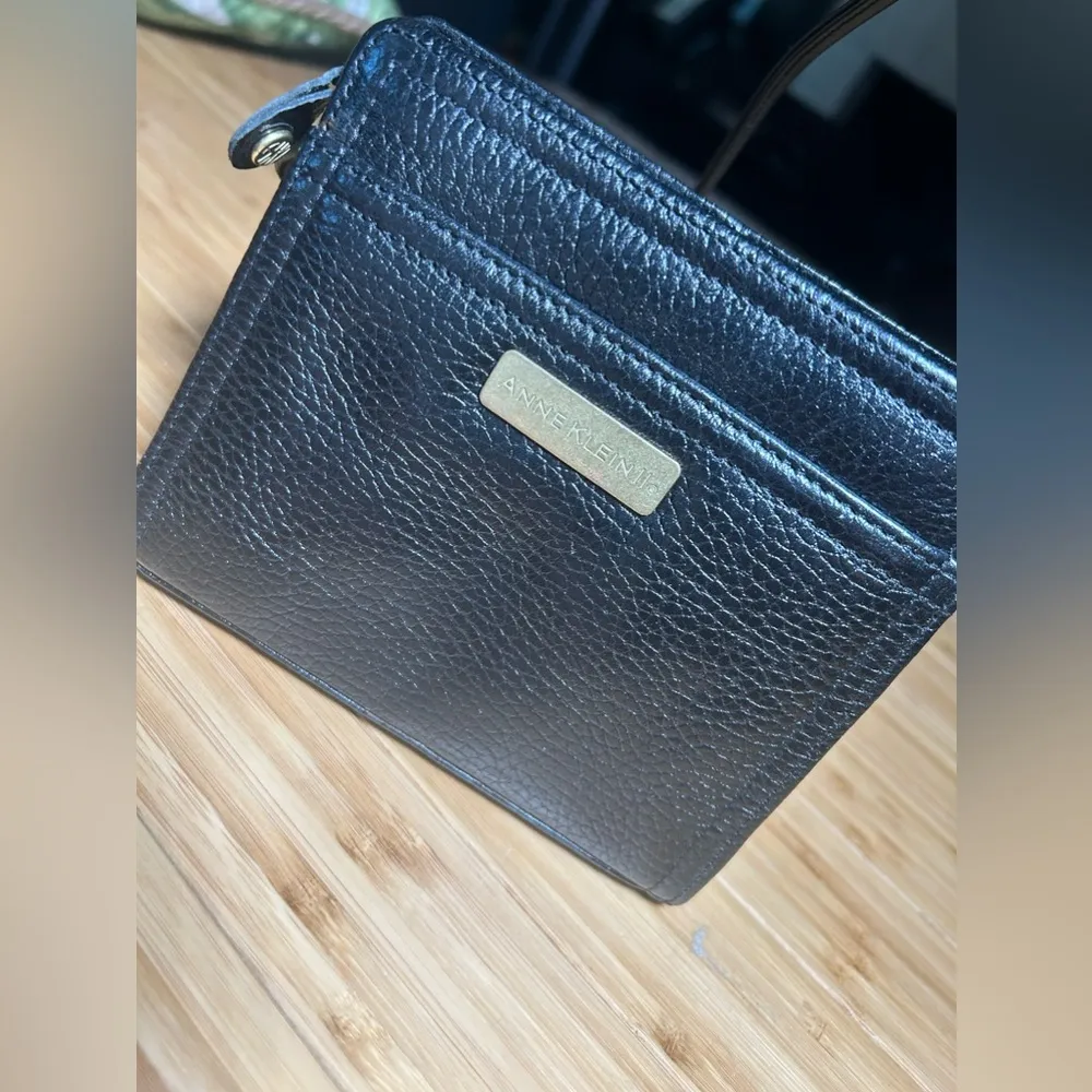 Vintage Anne Klein Pebbled Leather Crossbody Mini Purse - Image 3