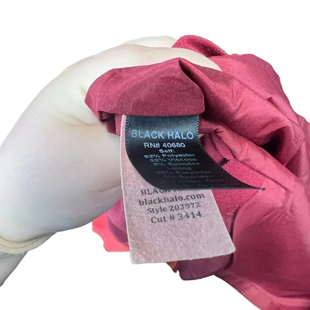 Black Halo Colorblock Anthony Eddie Sheath Dress Red‎ Burgundy Size 10 - Image 12