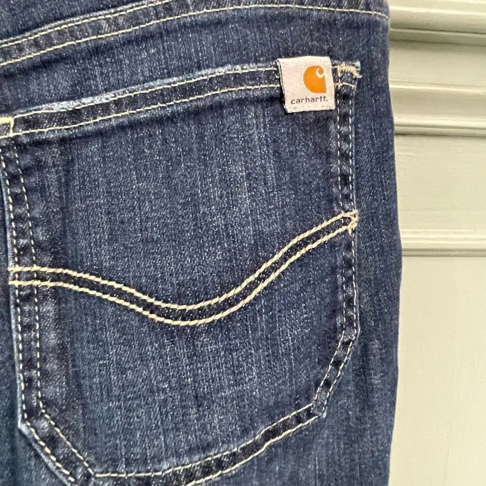 Carhartt Curvy Fit Capri Cropped Jeans Size 10 Cuffed - Image 3