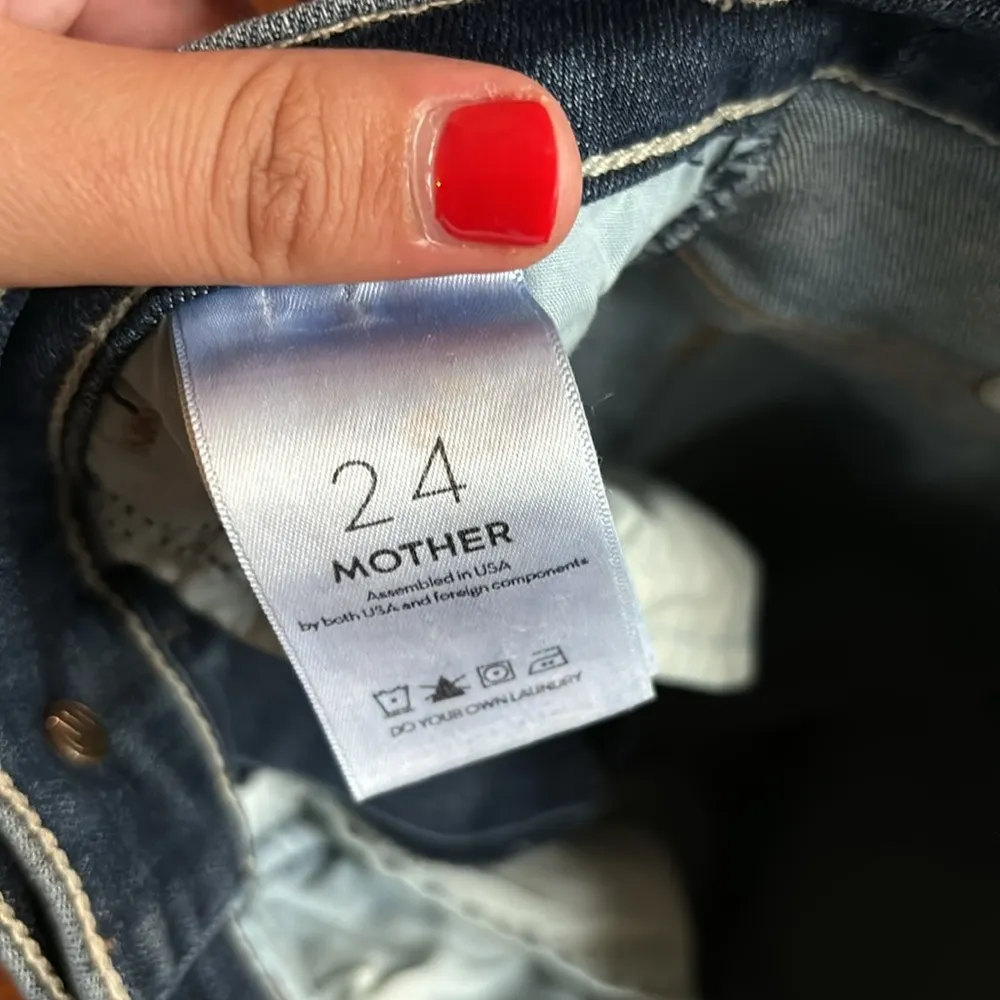 Mother The Hustler Ankle Fray High Waisted Jeans in Bake Sale Brawl Size 24 - Image 3