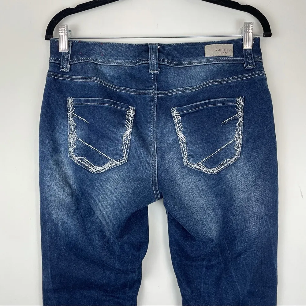 Amethyst Jeans  Dark Wash Boot Cut Raw Hem - Image 10