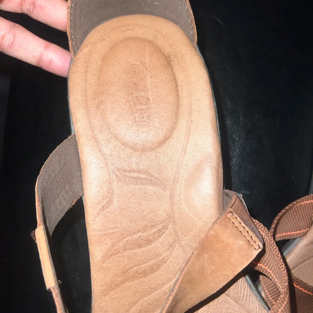 Keen Brown Nubuck Leather Skyline Wedge Sandals Women's Size 11 - Image 11