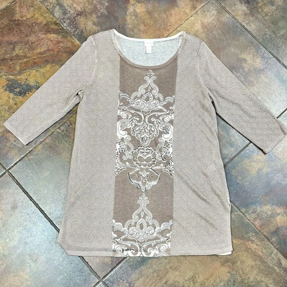 Chico’s Mystic Scroll Athena Pullover Sweater Tunic 2 Large 12 - Image 4