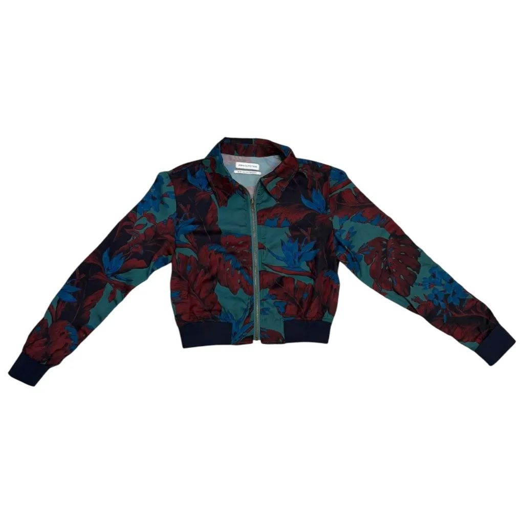 Urban Outfitters Multicolor Foliage Cropped Bomber Jacket - Image 2