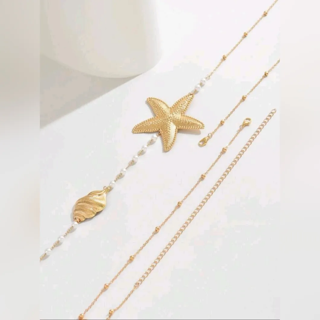 Gold Plated Starfish and Shell Body Necklace‎ - Image 6