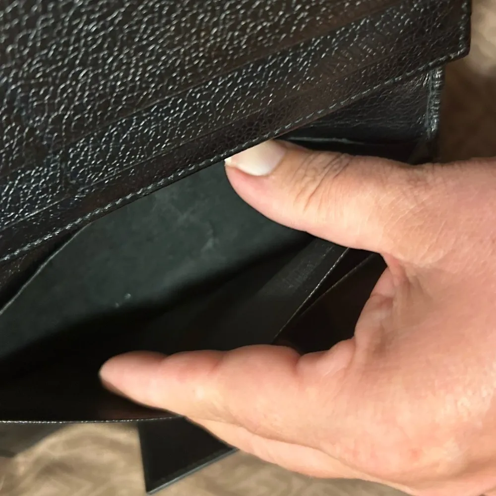 BVLGARI  canvas / leather long trifold wallet black - Image 9