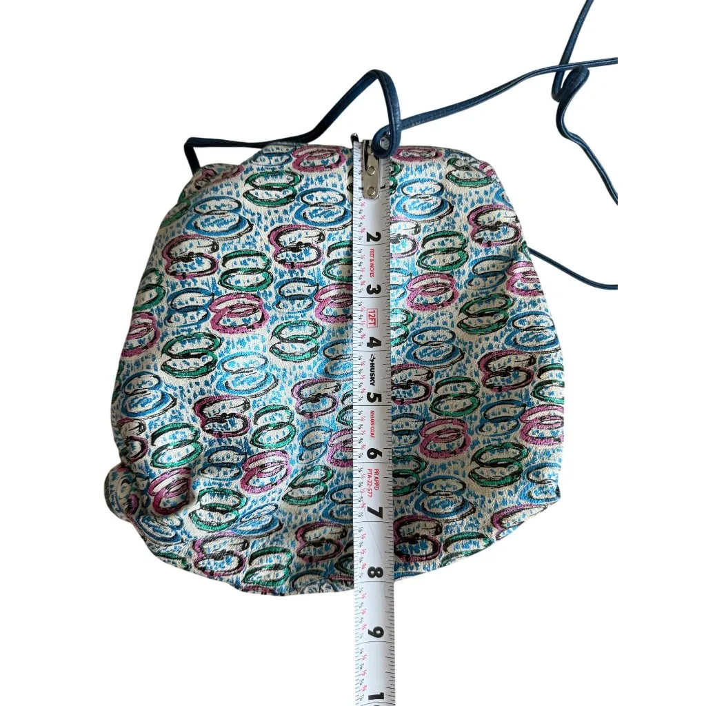 CARLOS FALCHI Vintage Leather Multicolor Shoulder Bag Pink - Image 4