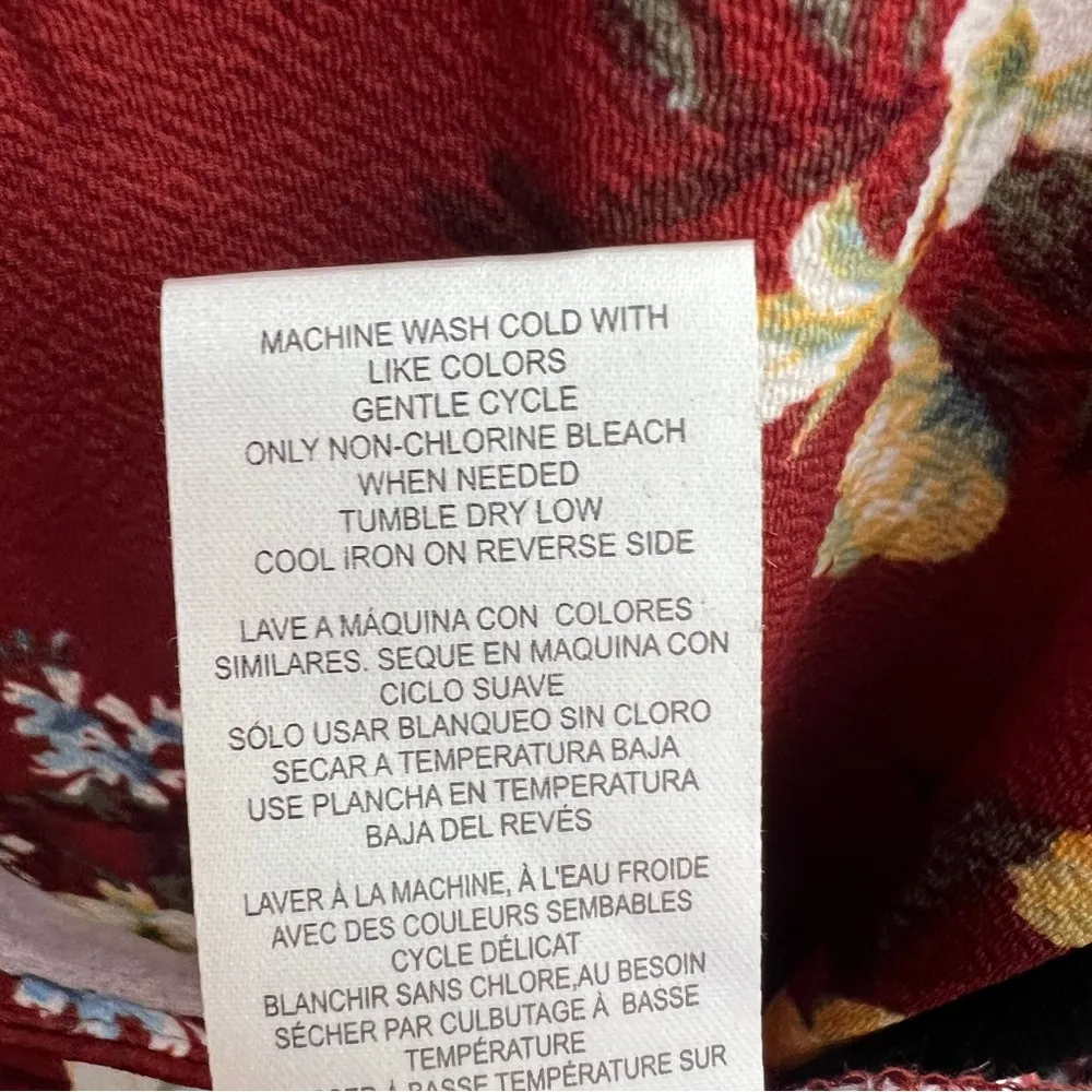 Crave Fame Size XS Terracotta Comb Shirt Cap Sleeve V-Neck Short Floral … - Image 12