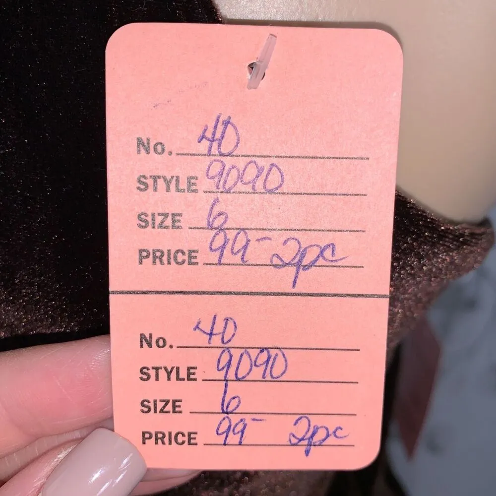 Eden Maids Womens Velvet Halter Top and Pencil Skirt Set Chocolate Brown 6 - Image 14