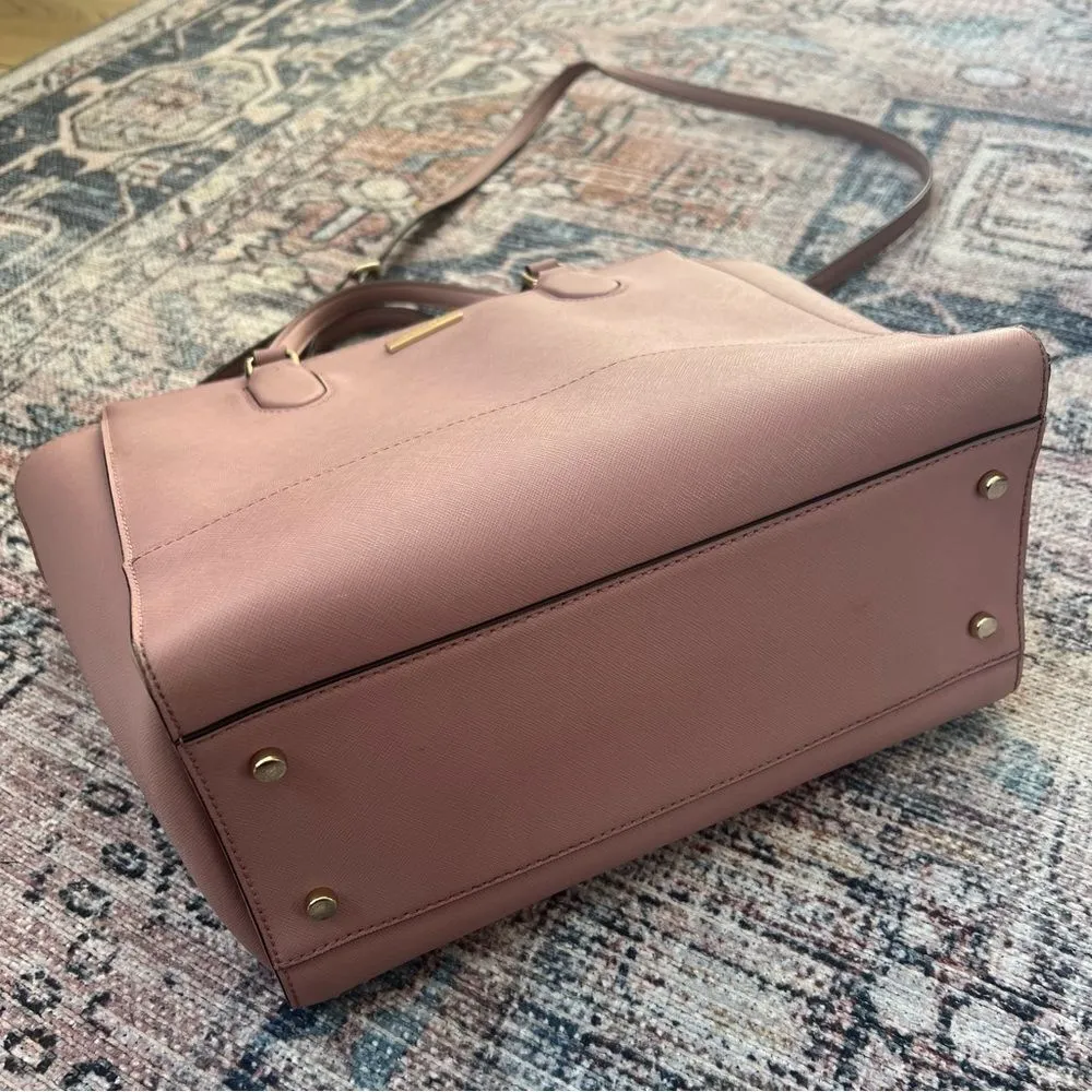 Kate Spade Hadlee Laurel Way Dusty Peony Pink Leather Handbag Purse Satchel - Image 6