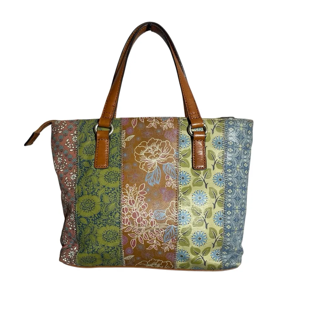 Fossil Vintage Purse Patchwork mixed print leather shoulder bag - Image 2