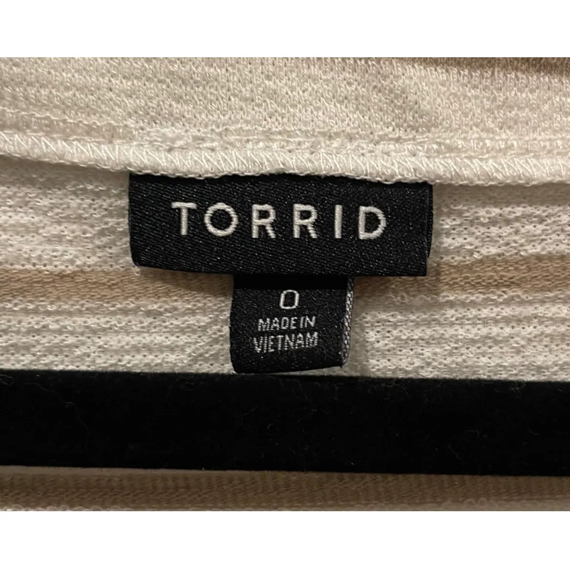 Torrid  Stripe Button Ivory Taupe Sleeveless Blouse - Image 2