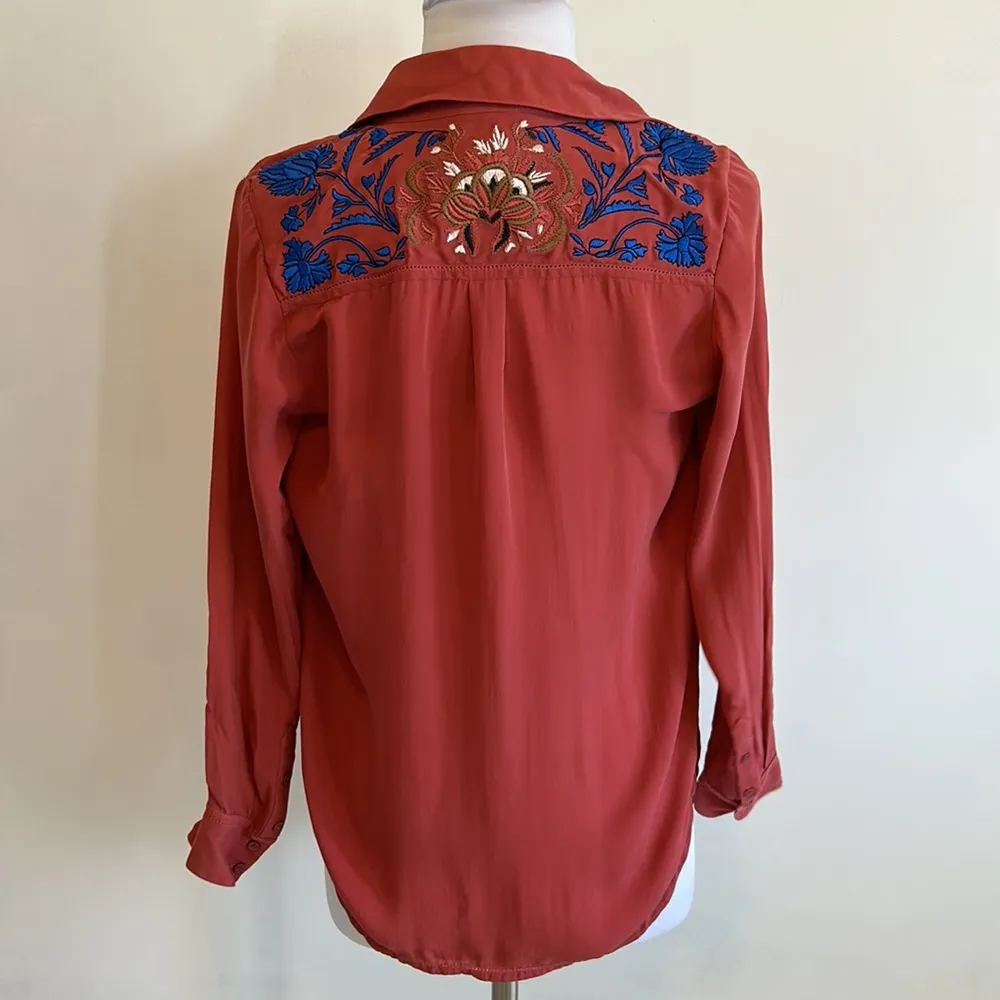 Haute Hippie Silk Embroidered Tunic Blouse - Image 2