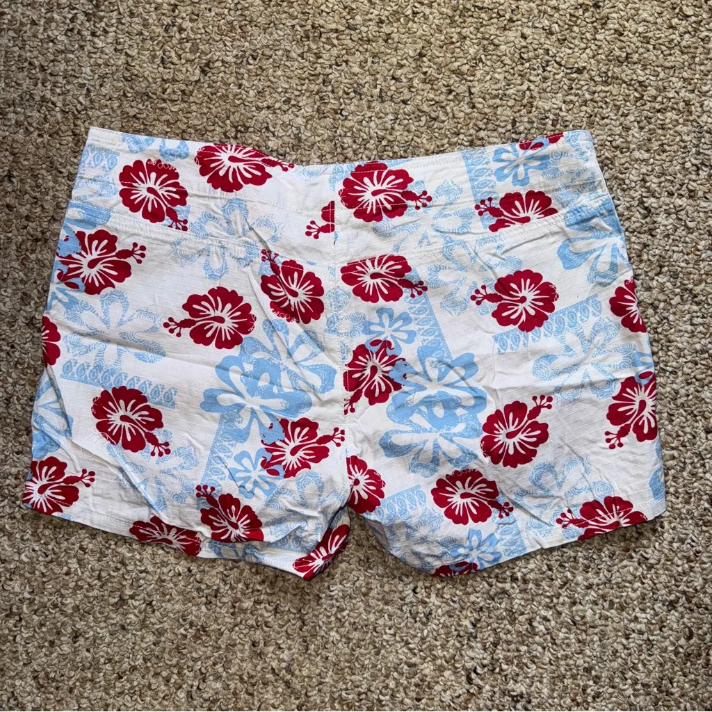 Vintage OP cotton floral summer beach swim shorts medium - Image 6