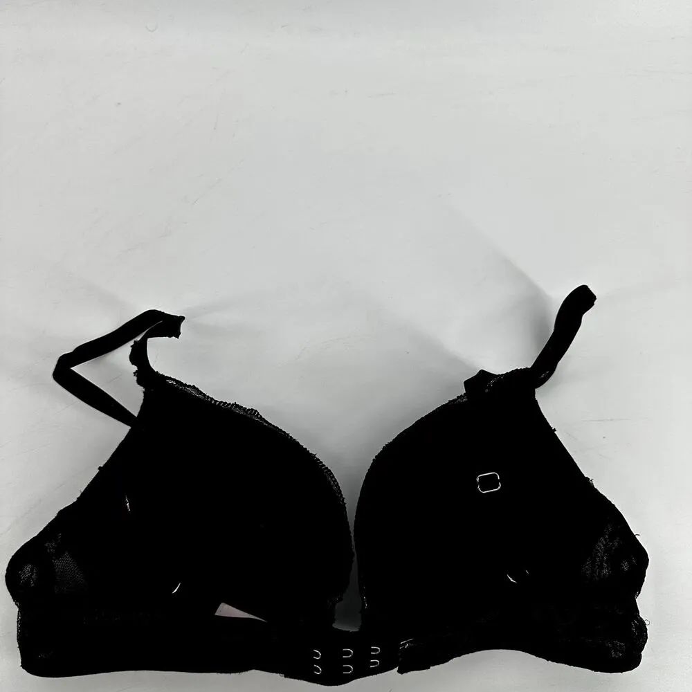 Victoria's Secret Dream Angels Push Up Bra Floral Lace Underwire Black White 34B - Image 5