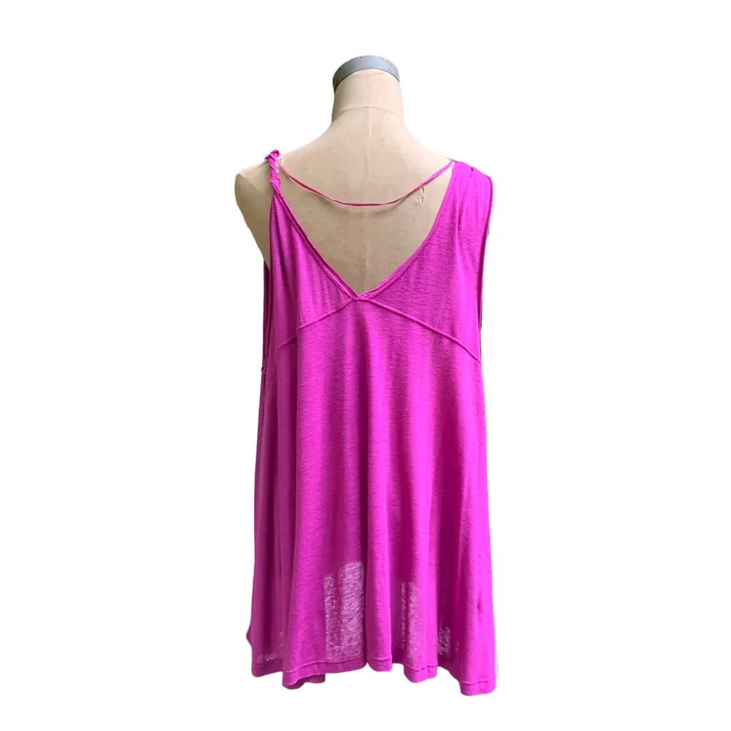 Free People New Vibes Tank Top Pink Small S Lightweight Embellished Bohemian NWT - Image 5
