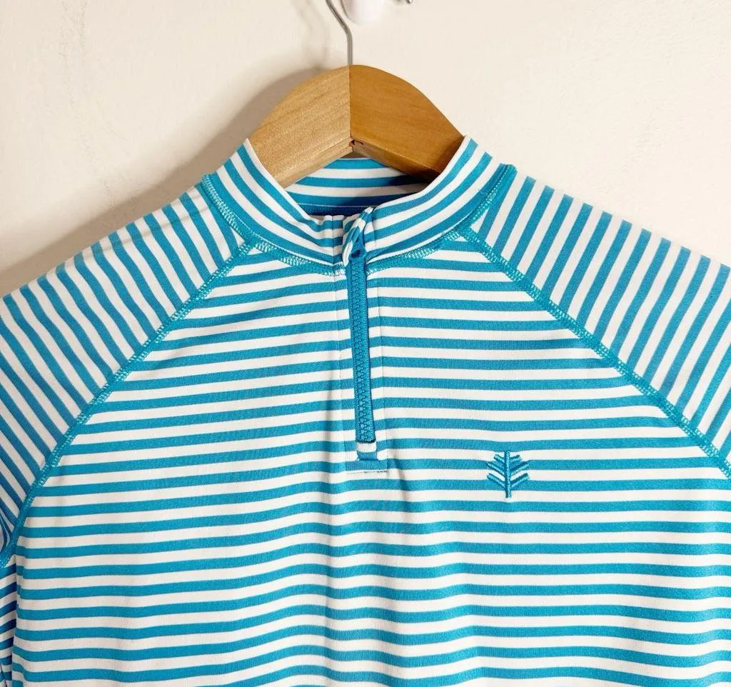 Coolibar Blue/White Striped UV Protection Top/Tee - Image 5