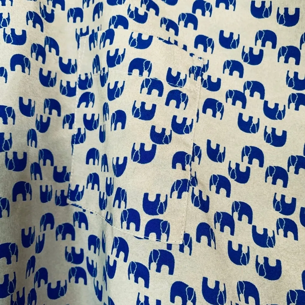 xhilaration Golden Brown Aztec Tribal Elephant Print Dressy Silky Top | Size M/L Gold Size M - Image 9